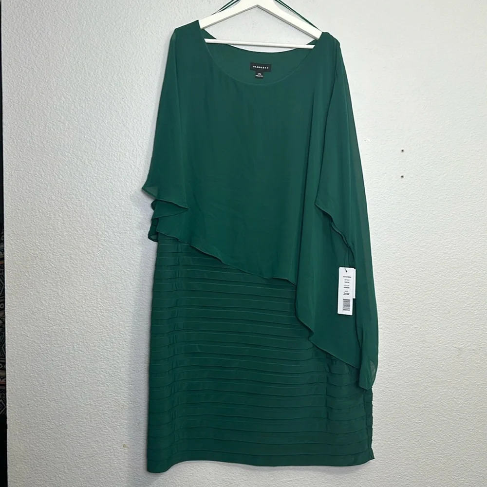 Scarlett Asymmetrical Dress in Deep Green